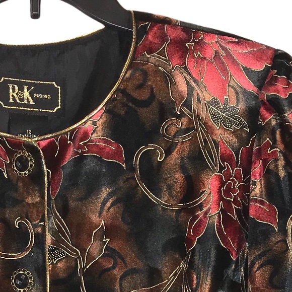 Vintage Velvet Etched Fancy Floral Jacket - Picture 9 of 10